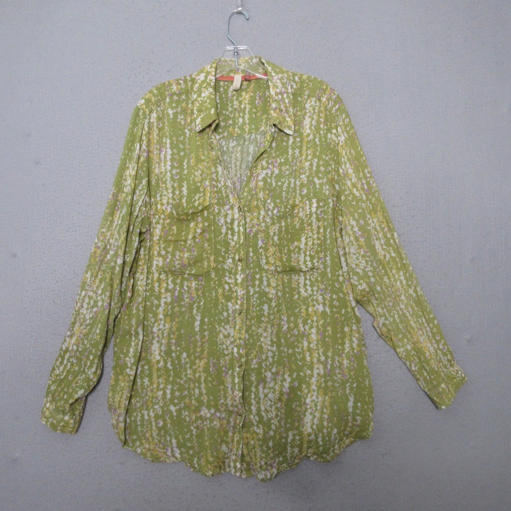 Anthropologie Pilcro Leilani Top Button Up Relaxed Boho Relaxed Lightweight Art
